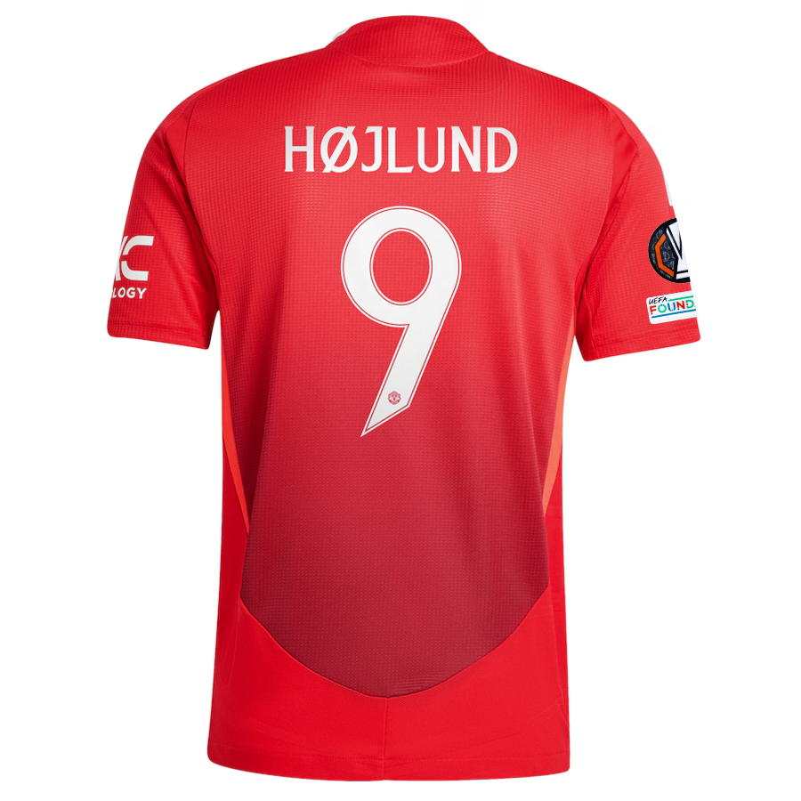 adidas Manchester United Authentic Rasmus HÃ¸jlund Home Jersey w/ Europa League Patches 24/25 (MUFC Red/Bright Red)