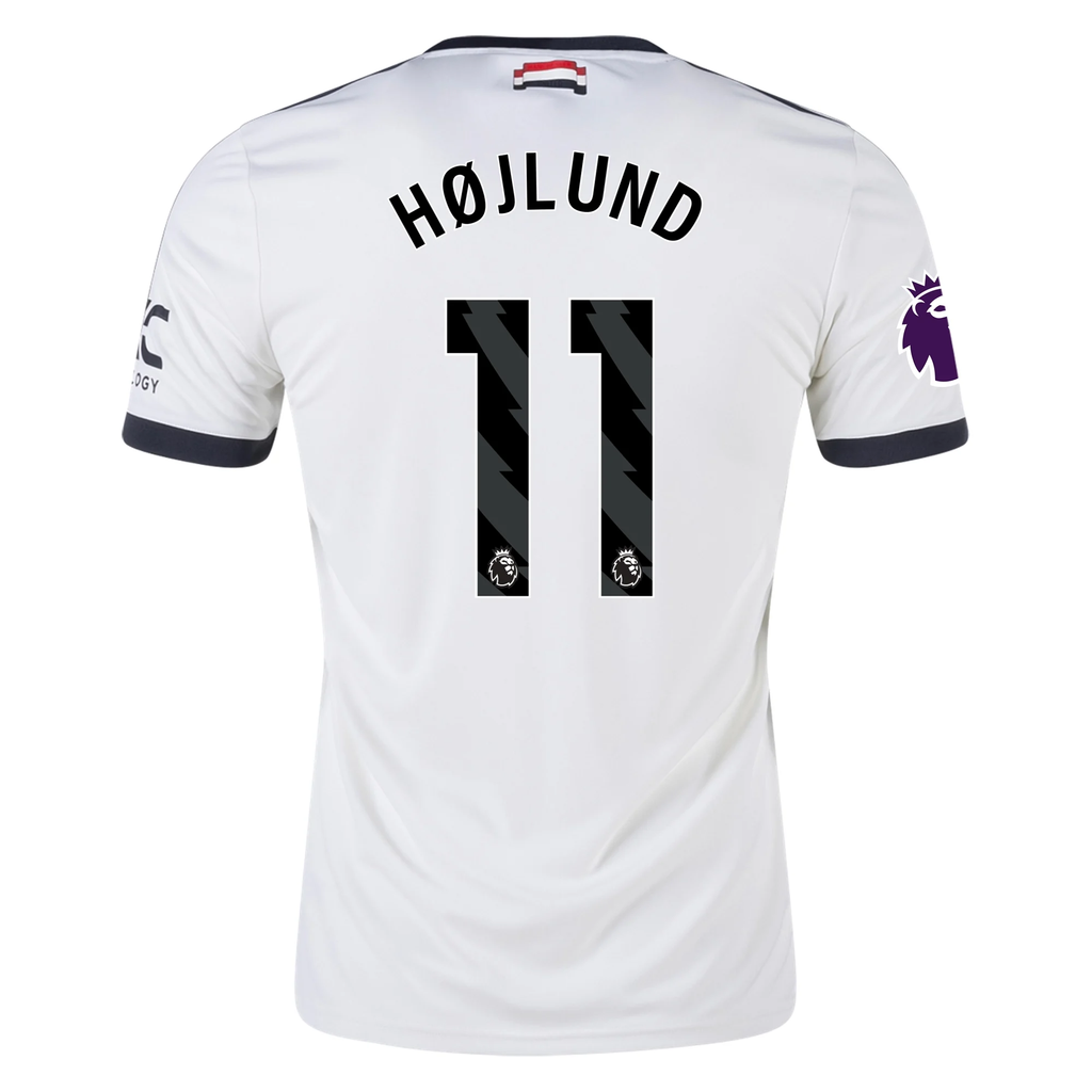 adidas Manchester United Rasmus HÃ¸jlund Third Jersey w/ EPL Patch 24/25 (Off White)