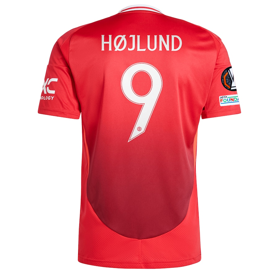 adidas Manchester United Rasmus HÃ¸jlund Home Jersey w/ Europa League Patches 24/25 (MUFC Red)