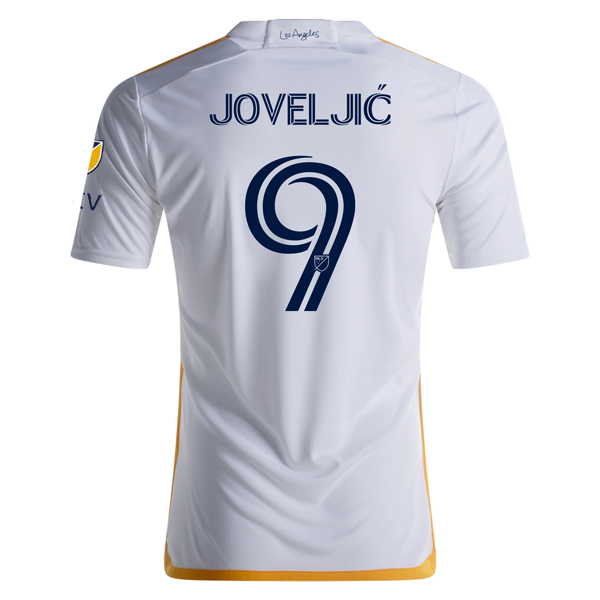 adidas LA Galaxy Dejan JoveljiÄ‡ Home Jersey w/ MLS + Apple TV Patches 24/25 (White/Yellow/Navy)