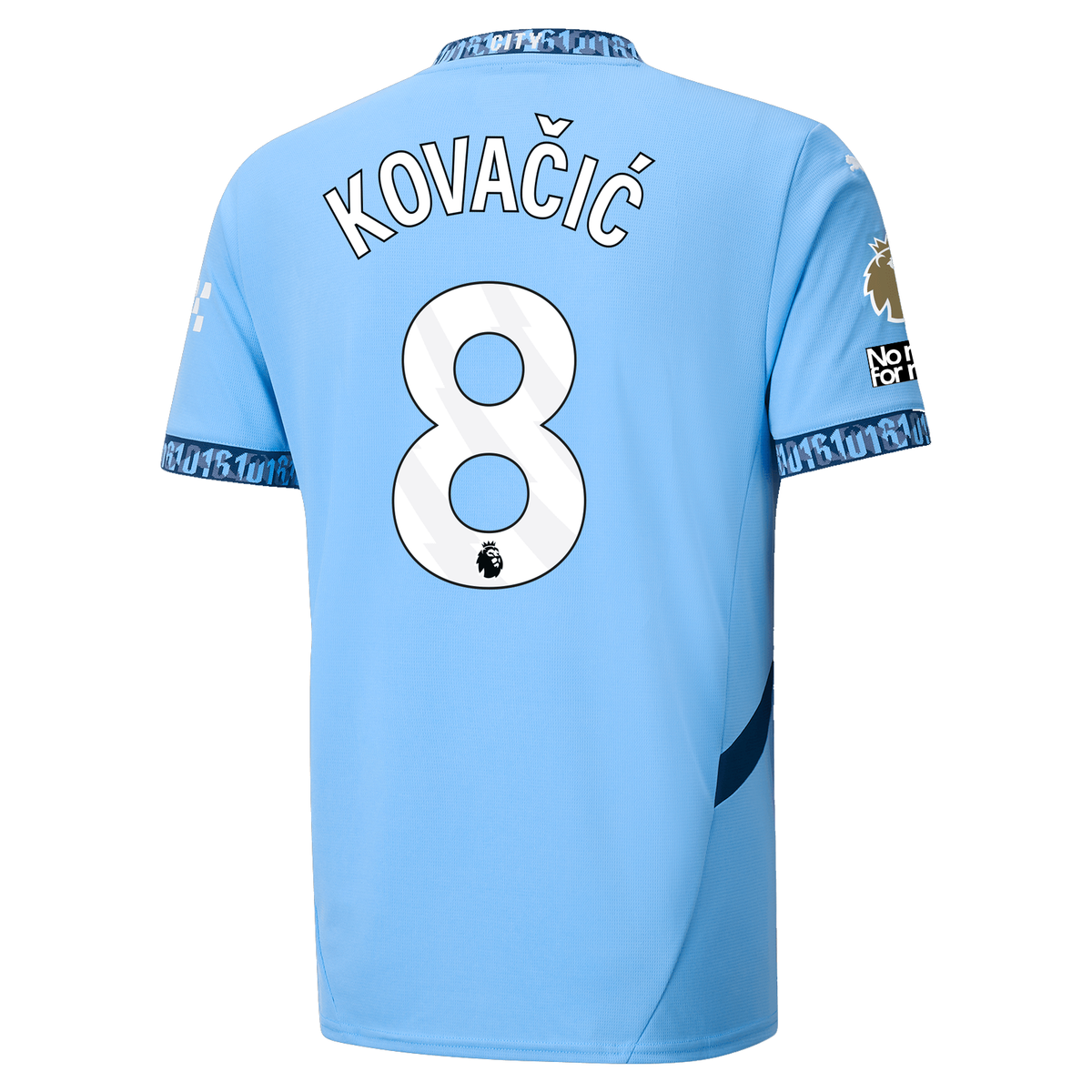 Puma Manchester City Mateo KovaÄiÄ‡ Authentic Home Jersey w/ EPL + No Room For Racism Patch 24/25 (Team Light Blue/Marine Blue)