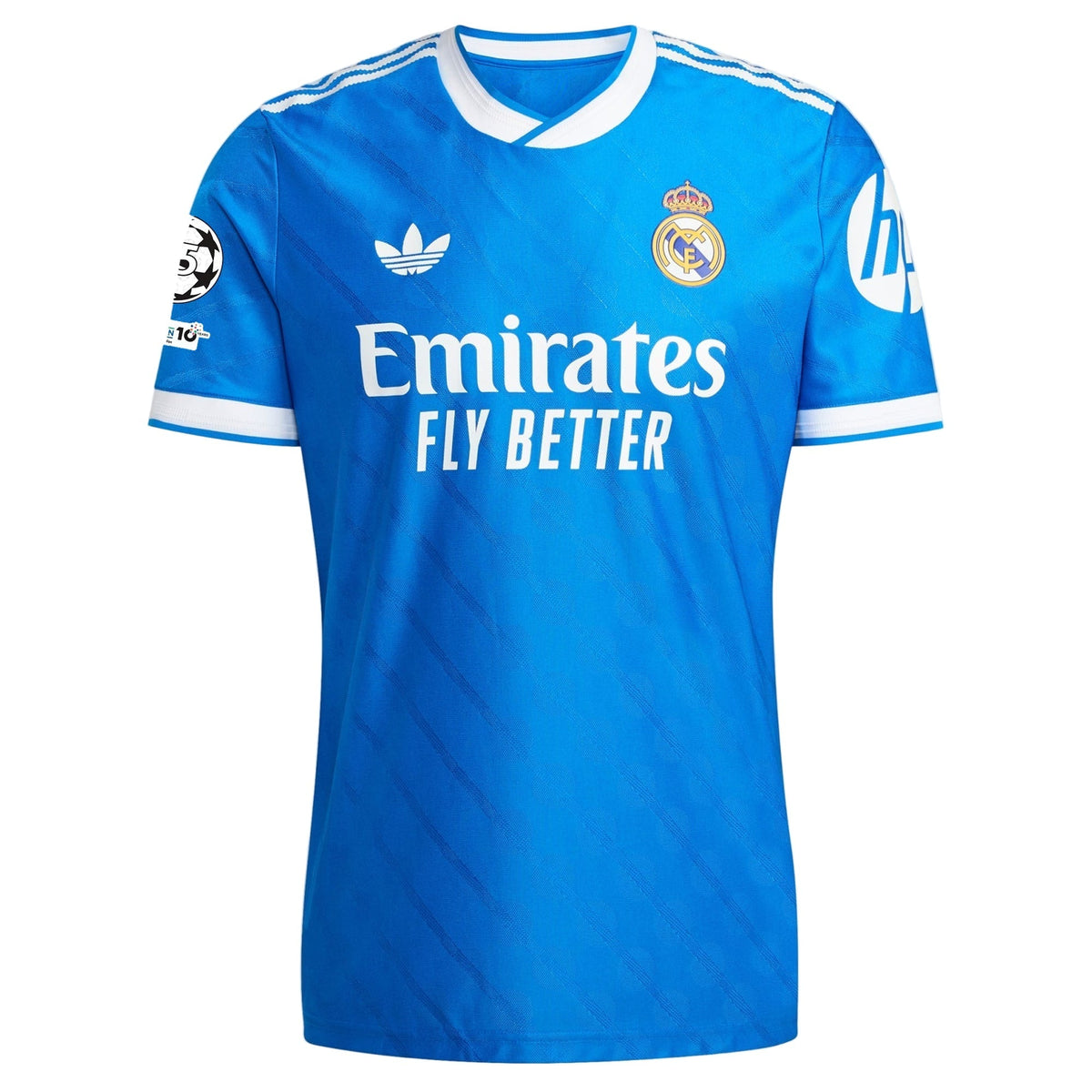 adidas Men's Mastantuono Real Madrid 25/26 Authentic Third Jersey w/ Champions League Patches (Blue)