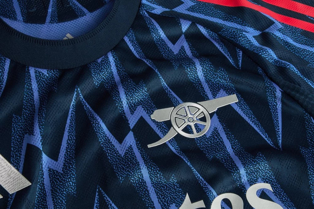 adidas Arsenal Authentic William Saliba Away Jersey w/ EPL + No Room For Racism 25/26 (Indigo/Silver)