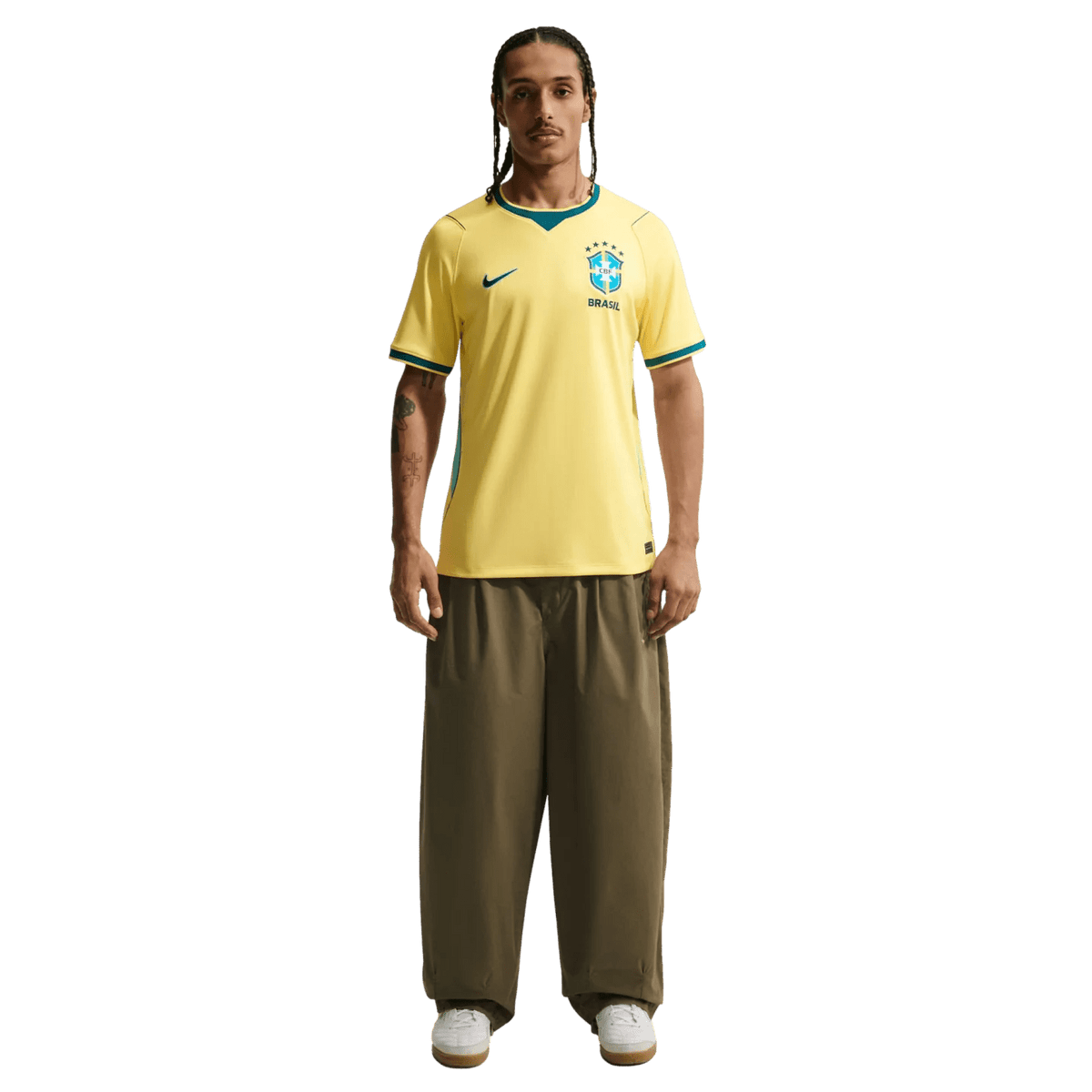 Nike Men's Brazil Home Stadium Jersey 2026 (Canary/Teal)