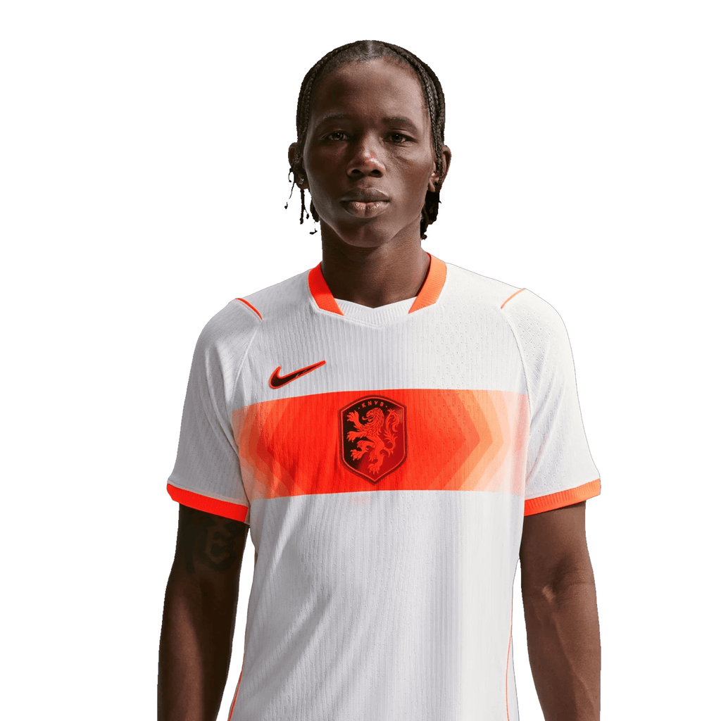 Nike Mens Netherlands Frenkie De Jong Match Authentic Away Jersey 2026 (White/Hyper Crimson)