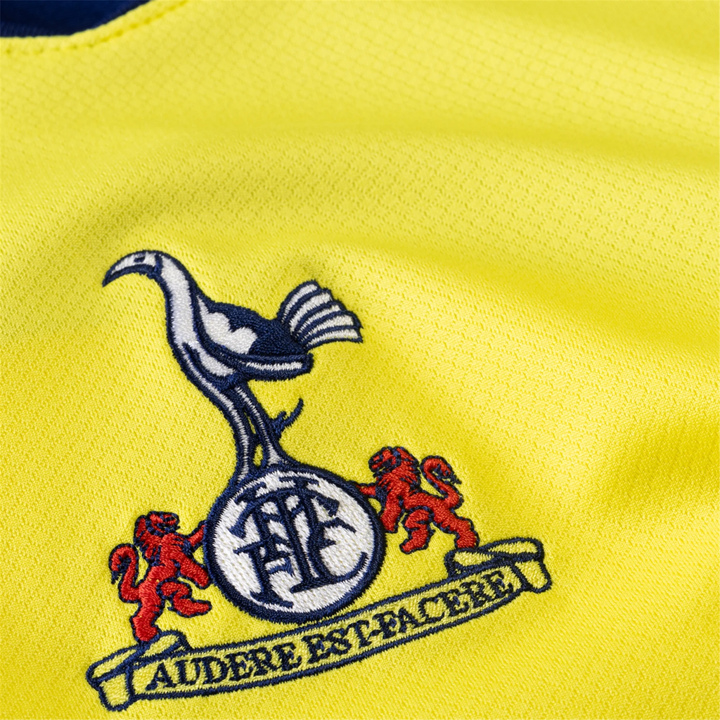 Nike Men's Tottenham Xavi Simmons T90 Third Jersey w/ EPL + No Room For Racism 25/26 (Dynamic Yellow/Blue Void)