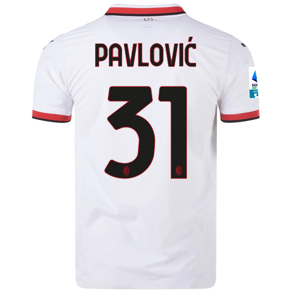 Puma AC Milan Authentic Strahinja PavloviÄ‡ Away Jersey w/ Series A Patch 24/25 (Puma White)