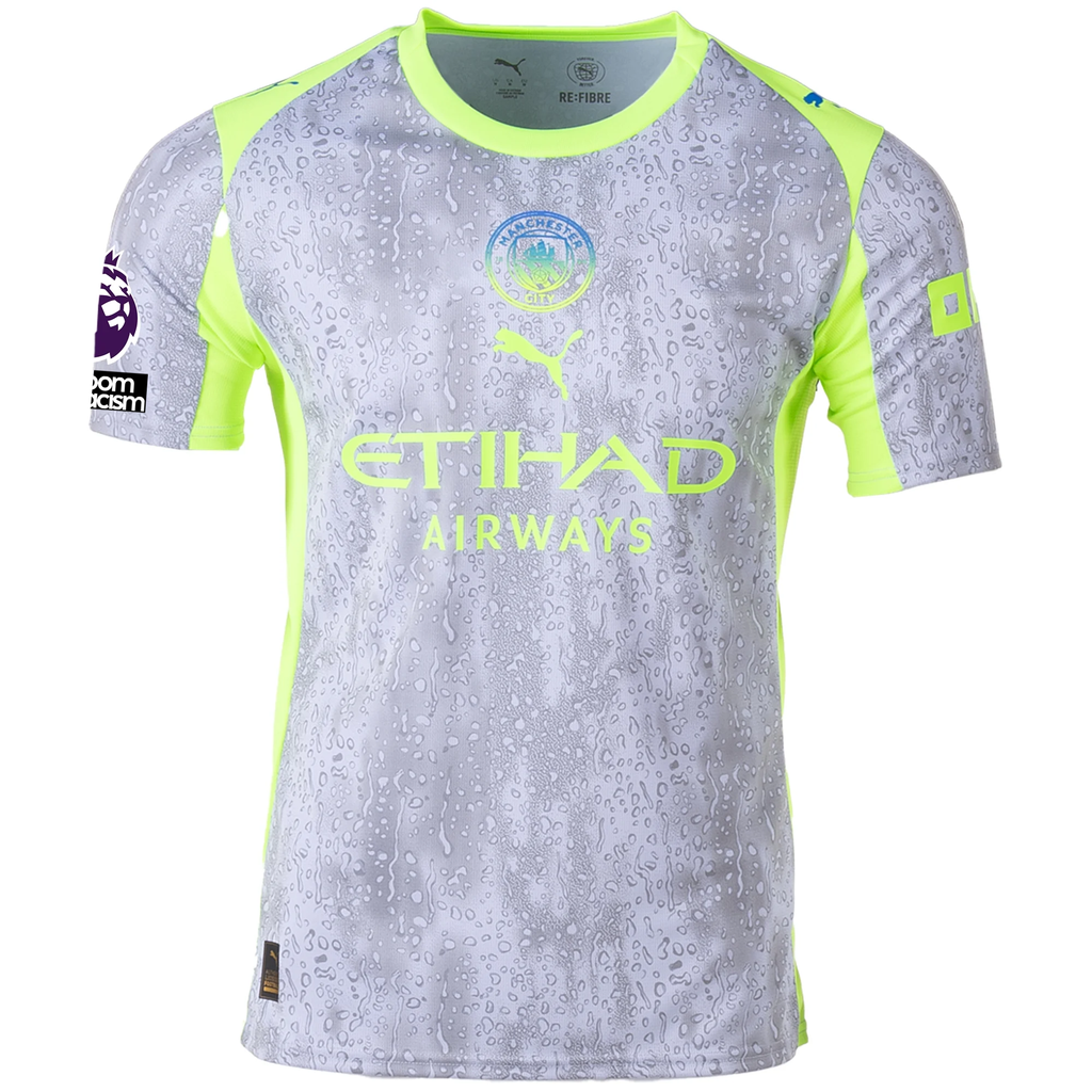 Puma Men's Manchester City Matheus N. Third Jersey w/ EPL + No Room For Racism Patches 25/26 (Cool Weather/Pro Green)