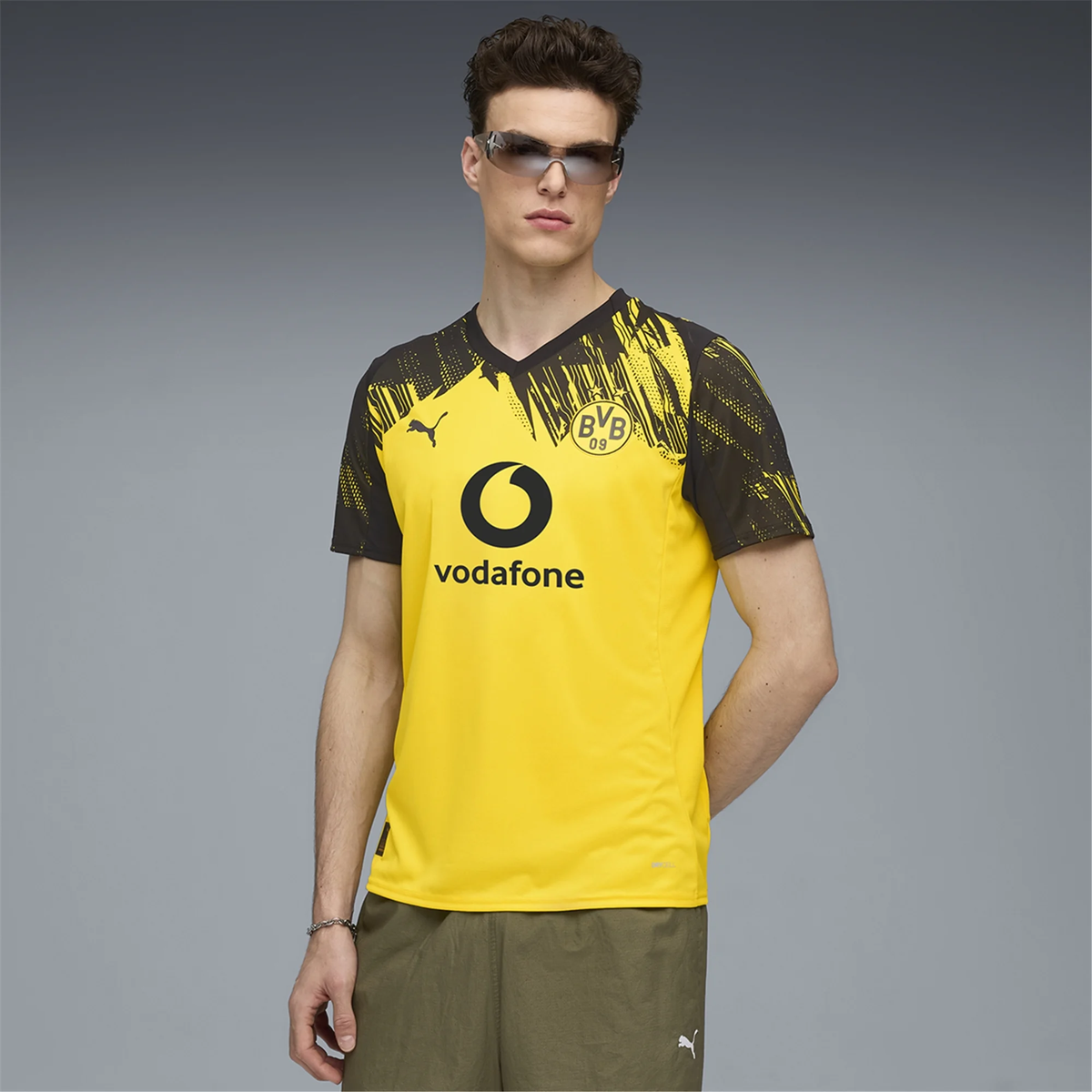 Puma BVB Dortmund Emre Can Home Jersey w/ Bundesliga Patch 25/26 (Faster Yellow/Black)