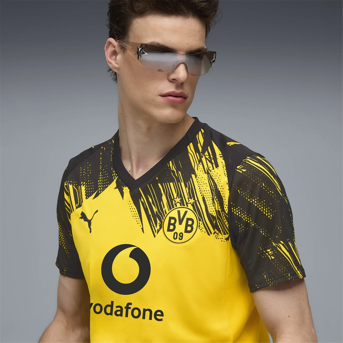 Puma BVB Dortmund Emre Can Home Jersey w/ Bundesliga Patch 25/26 (Faster Yellow/Black)