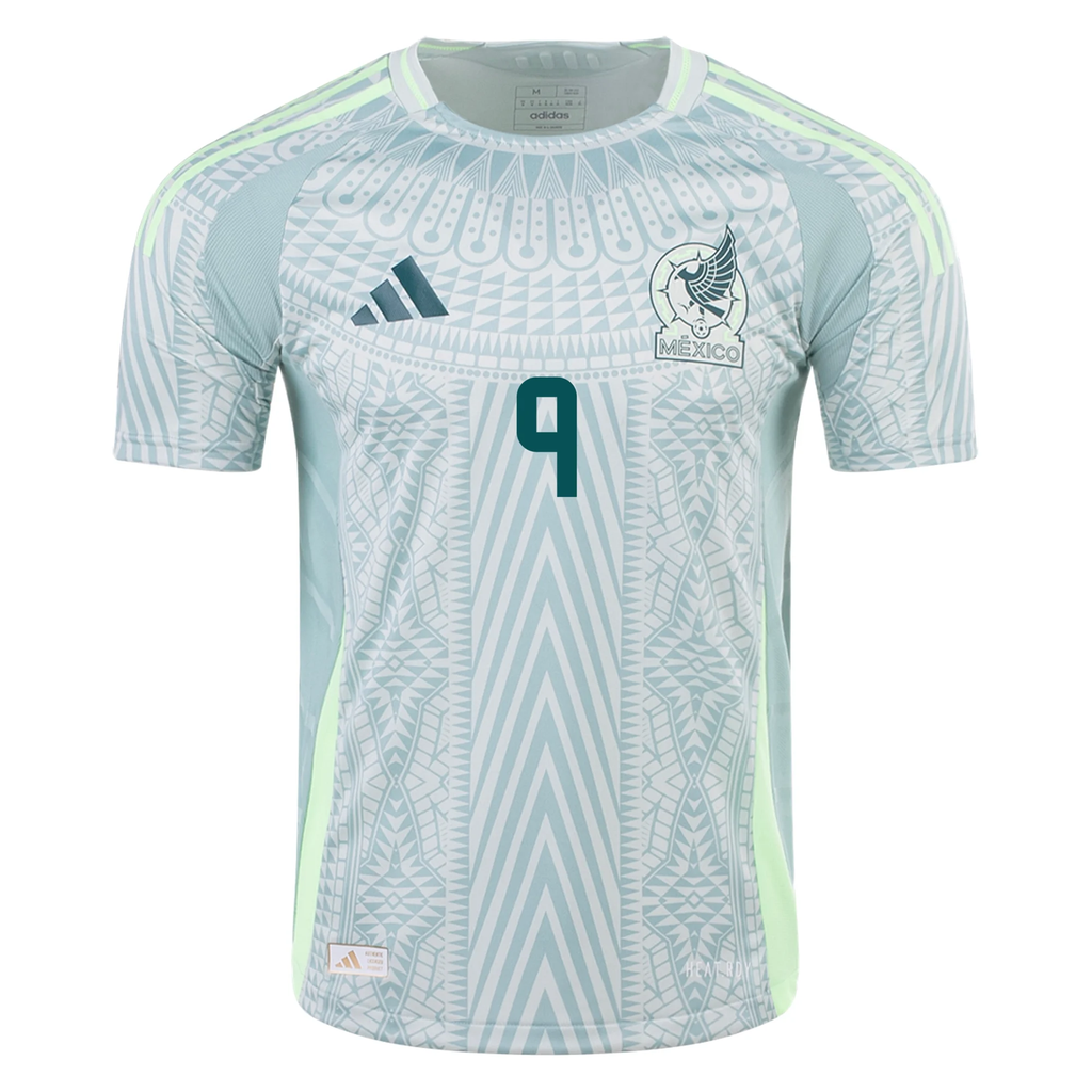 adidas Mens Mexico Authentic RaÃºl JimÃ©nez Away Jersey 24/25 (Linen Green)