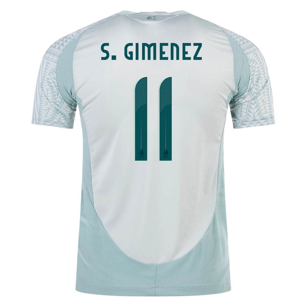 adidas Mens Mexico Authentic Santiago GimÃ©nez Away Jersey 24/25 (Linen Green)