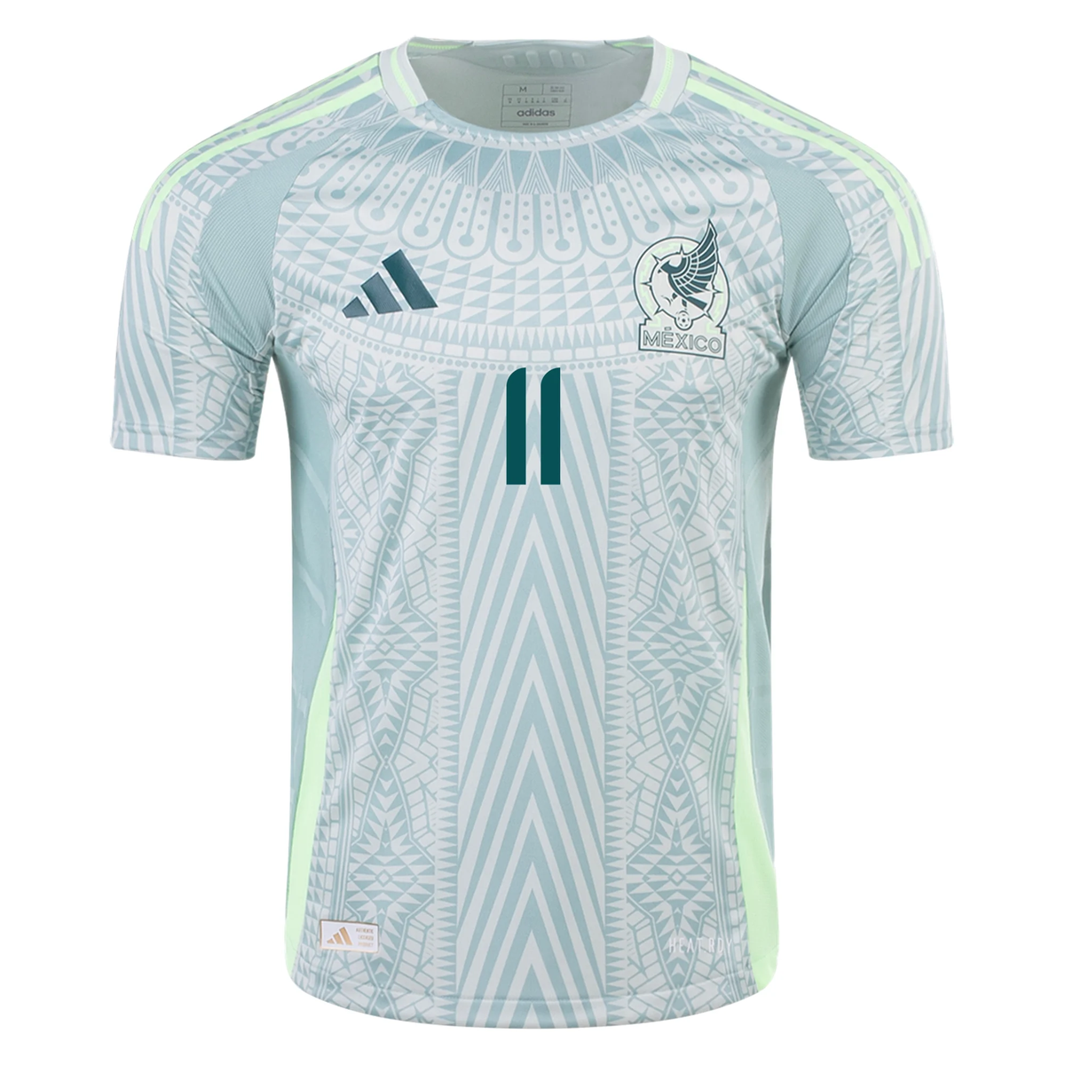 adidas Mens Mexico Authentic Santiago GimÃ©nez Away Jersey 24/25 (Linen Green)