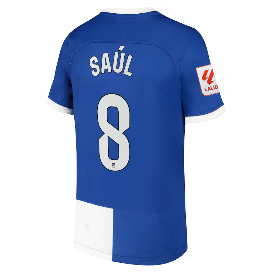 Nike Atletico Madrid SaÃºl Ã‘Ã­guez Away Jersey w/ La Liga Patch 23/24 (Old Royal/White)