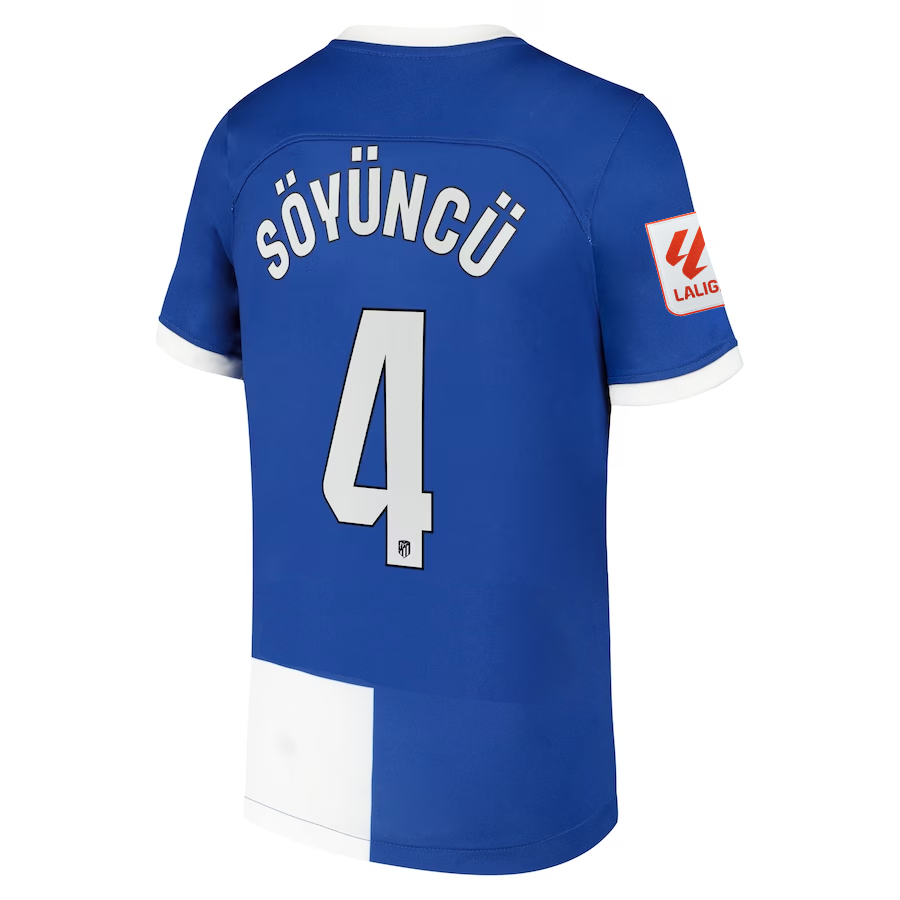 Nike Atletico Madrid Ã‡aÄŸlar SÃ¶yÃ¼ncÃ¼ Away Jersey w/ La Liga Patch 23/24 (Old Royal/White)