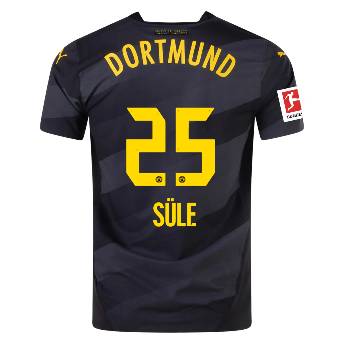 Puma Borussia Dortmund Authentic Niklas SÃ¼le Away Jersey w/ Bundesliga Patch 24/25 (Puma Black/Faster Yellow)